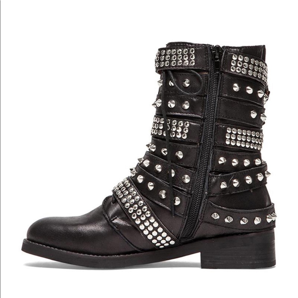 Jeffrey Campbell Cruzado Studded Boots Moto Boot - Picture 5 of 8